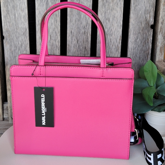 KARL LAGERFELD Fuchsia Paris Maybelle Satchel Handbag - Picture 9 of 14